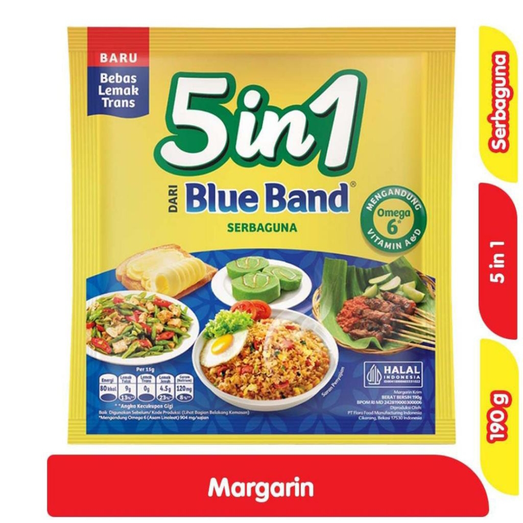 

Margarin blue band 5in1 190 gram