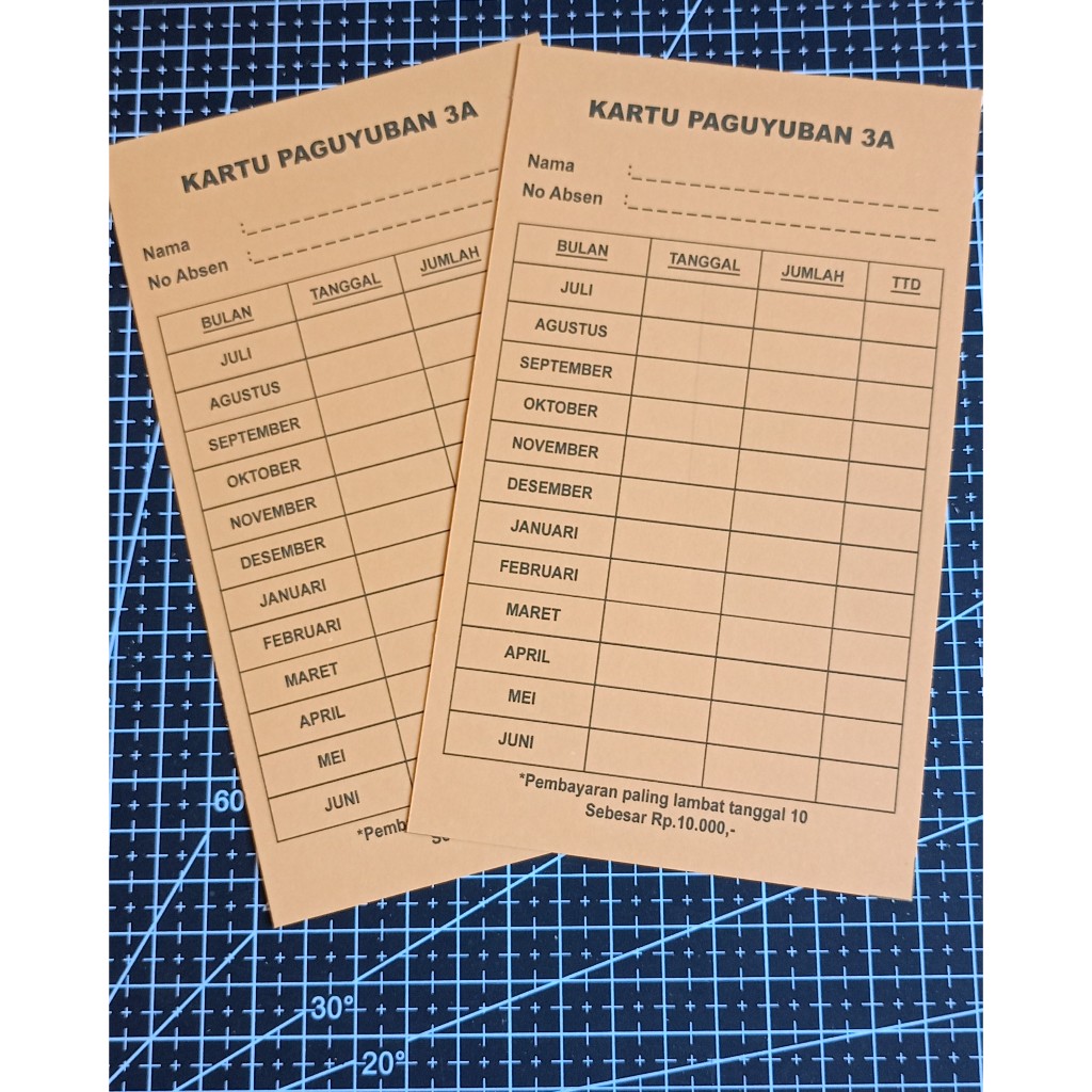 

[50 PCS] KARTU PAGUYUBAN & IURAN