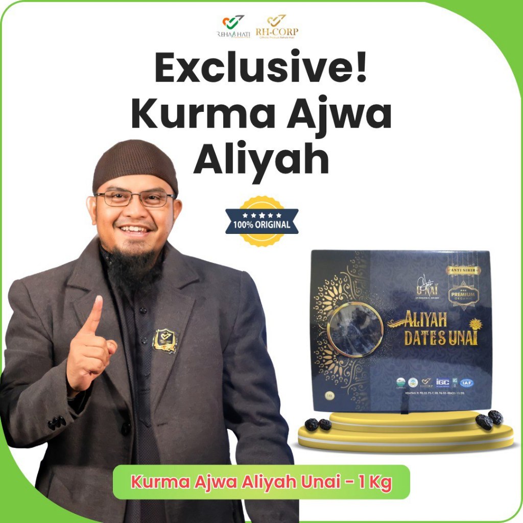 

Kurma Ajwa Aliyah Unai 1Kg – Kurma Premium Lembut dan Manis, Pilihan Sehat Setiap Hari - by HERBAL RHCORP Official