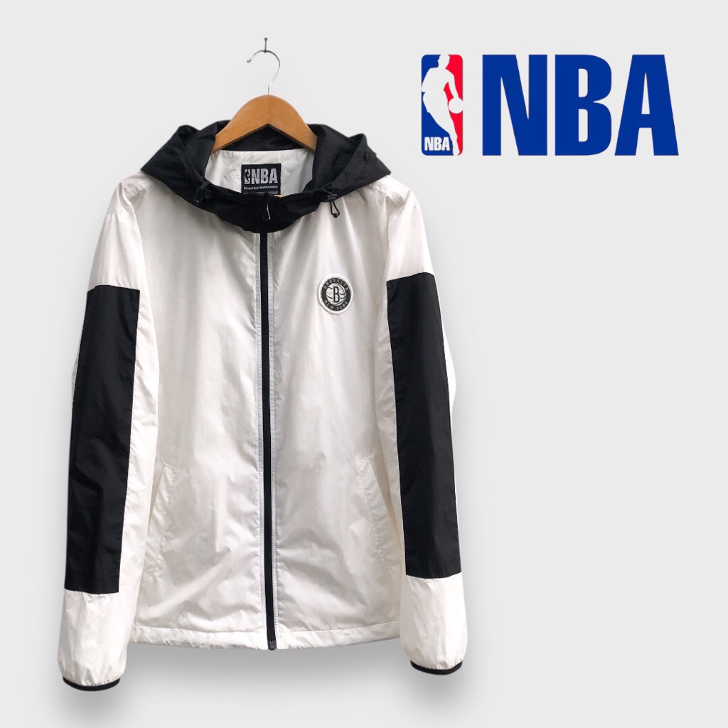 Jaket NBA Brooklyn Nets Basket Hoodie Zip Hood Windbreaker Sport