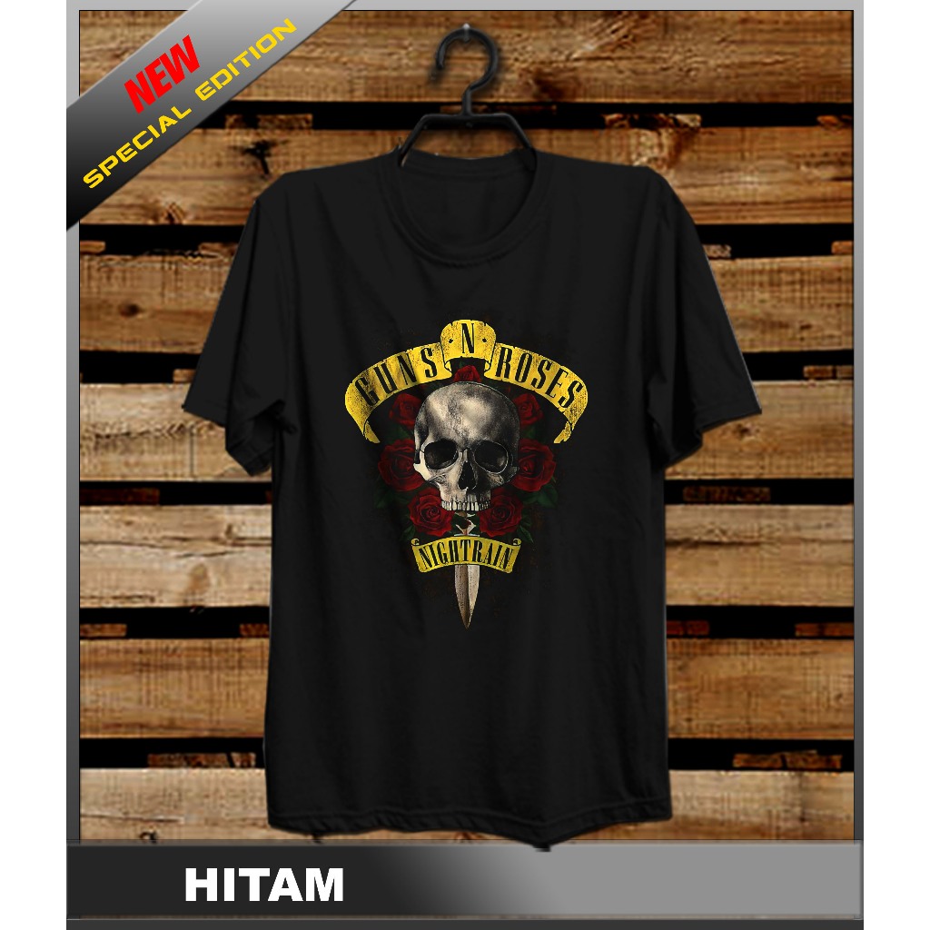 KAOS GUNS N ROSES NIGHTRAIN WARNA HITAM