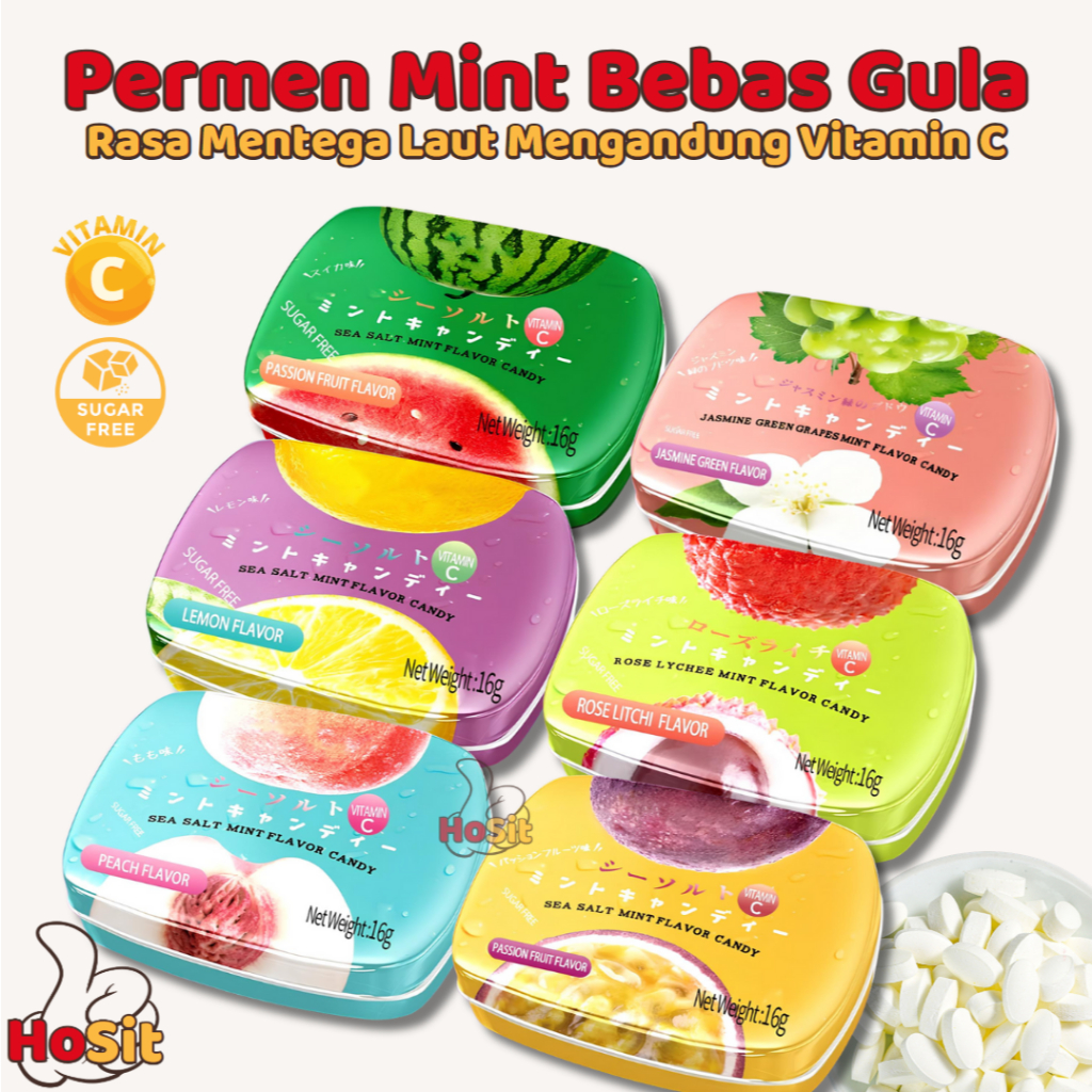 

Permen Mint Bebas Gula Mengandung Vitamin C Banyak Variant Rasa Permen Import Bikin Nafas Segar Tidak Bau / Permen Sugar Free / Permen Bebas Gula