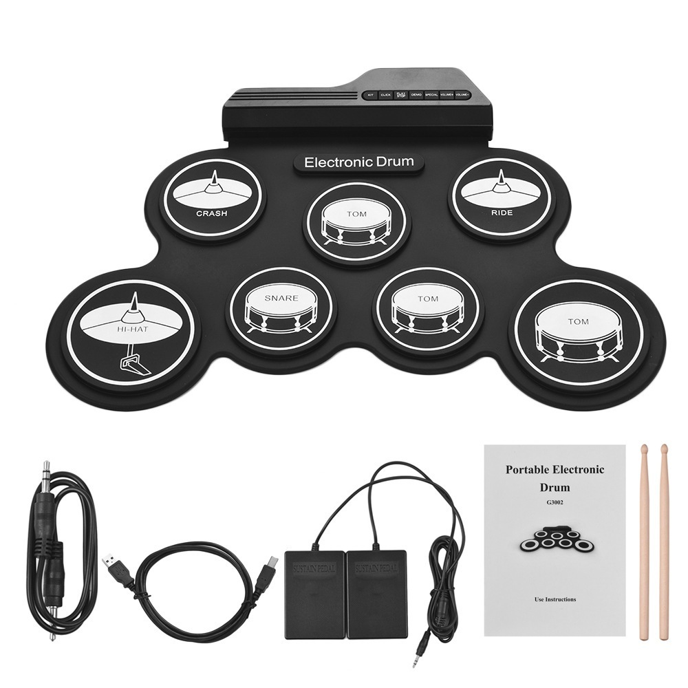 NEW  Benston Music- Drum Set/Roll up Drum Set Silicone Electric Drum Pad Kit /Set Drum Portabel