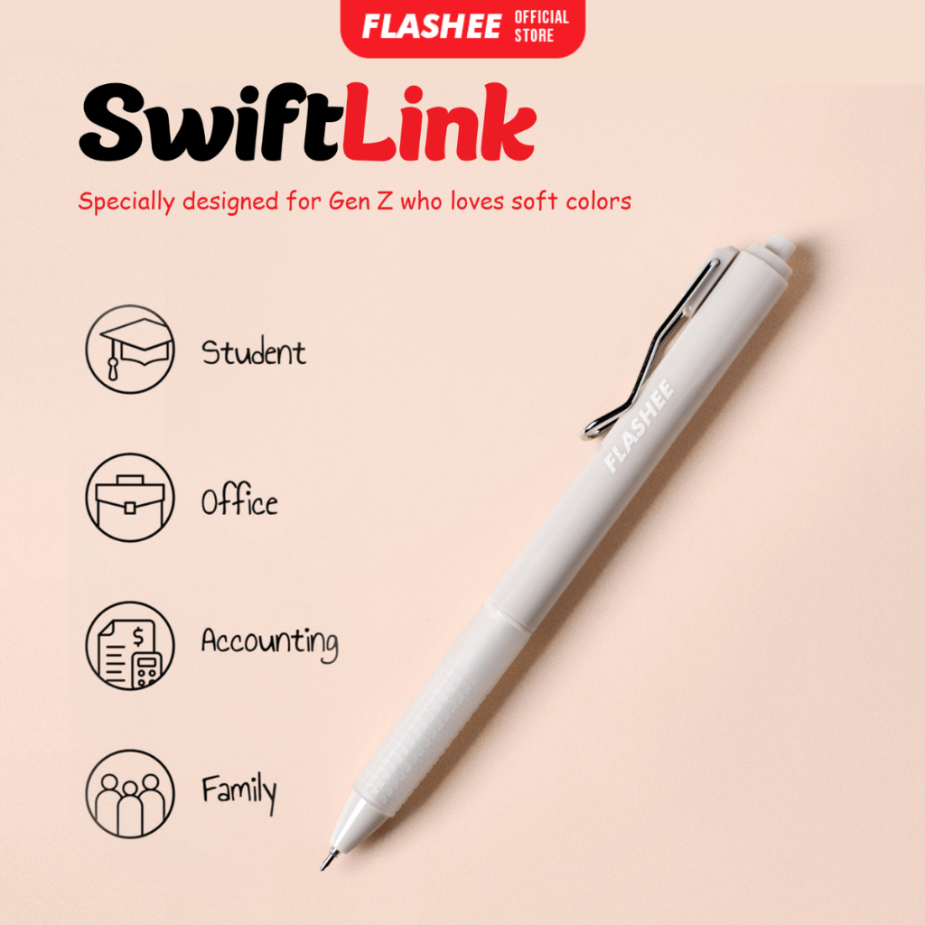 

Flashee Pulpen lucu Swiftlink Pen Gel 0.5 Aesthetic Bolpoin Warna Pastel Stylish Alat Tulis Kantor
