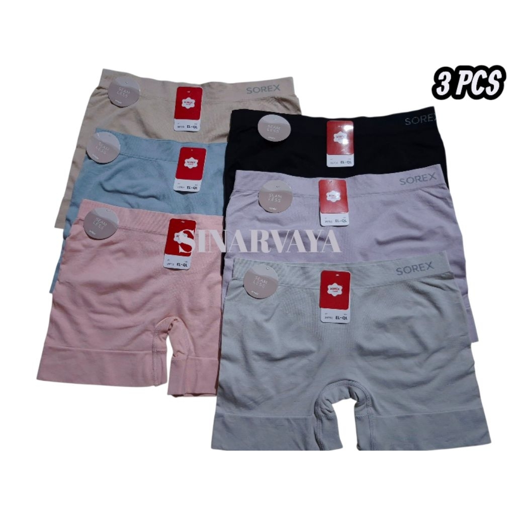 3 PCS celana dalan wanita boxer sorex 35750 / cd short wanita sorex seamless