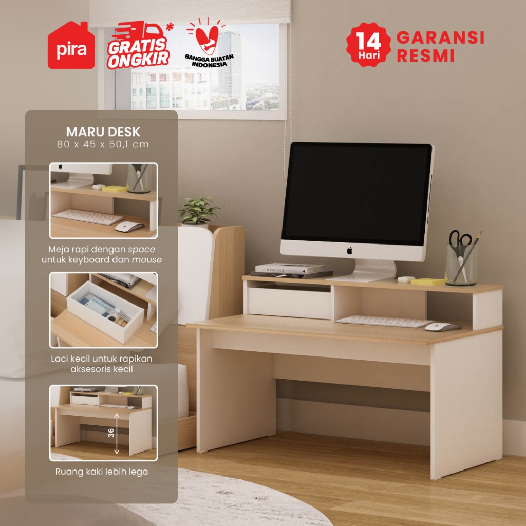PIRA METROPOLIS OX -  MARU DESK Meja Belajar / Meja Komputer / Meja Lesehan