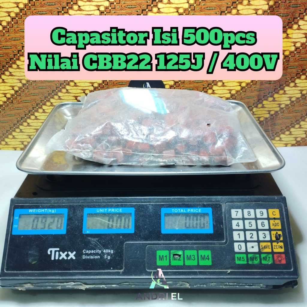 Capacitor 900gram 1 Pack Capasitor Nilai CBB22 125J400V Isi +-500pcs