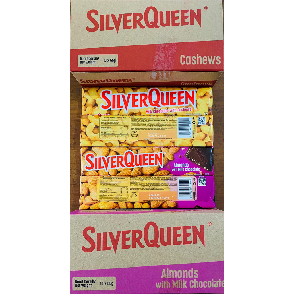 

silverqueen cashew & almond 55 gr 10pcs