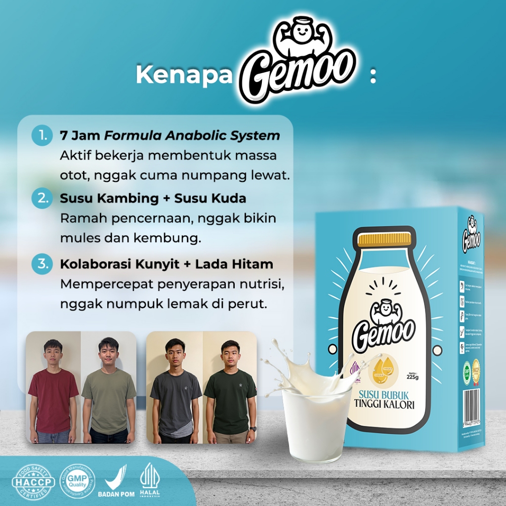 

GEMOO - Susu Penambah BB - Penggemuk Badan - Bonus Konsultasi Ahli Gizi - Paket 4 Box