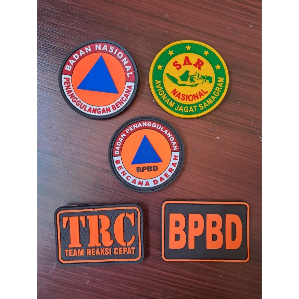 PATCH RUBBER BNPB -BPBD-TRC EMBLEM KARET SAR