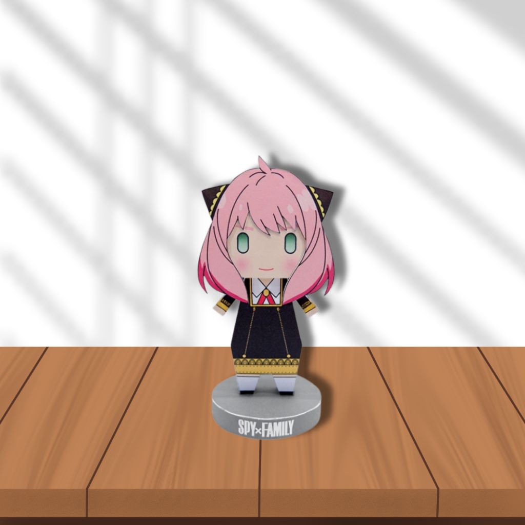 Papercraft Anya Forger Spy x Family | Cetak Kertas Briefcard A4 | DIY Siap Rakit Anime Chibi