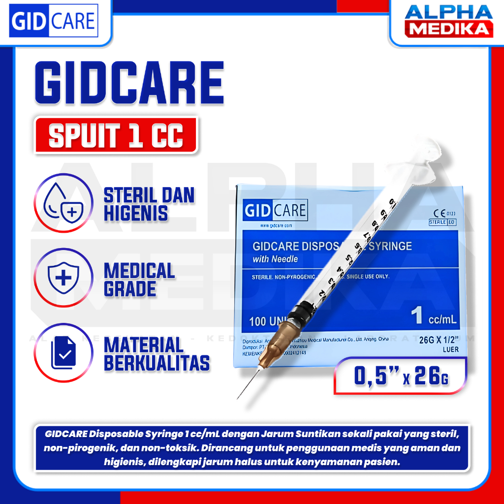 GIDCARE - Spuit 1cc Gidcare "BOX" / Spuit 1ml Gidcare / Syringe