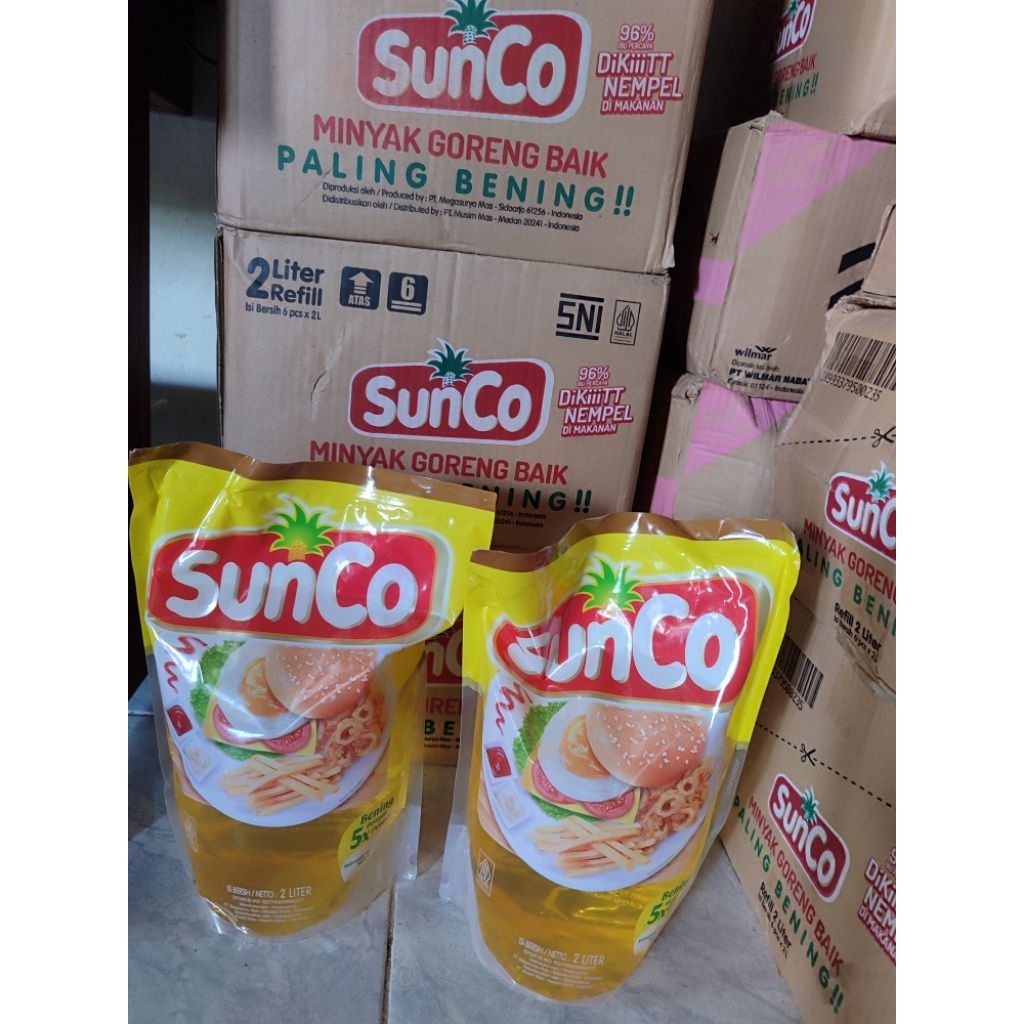 

Minyak goreng sunco 2 liter 1 dus isi 6 pcs