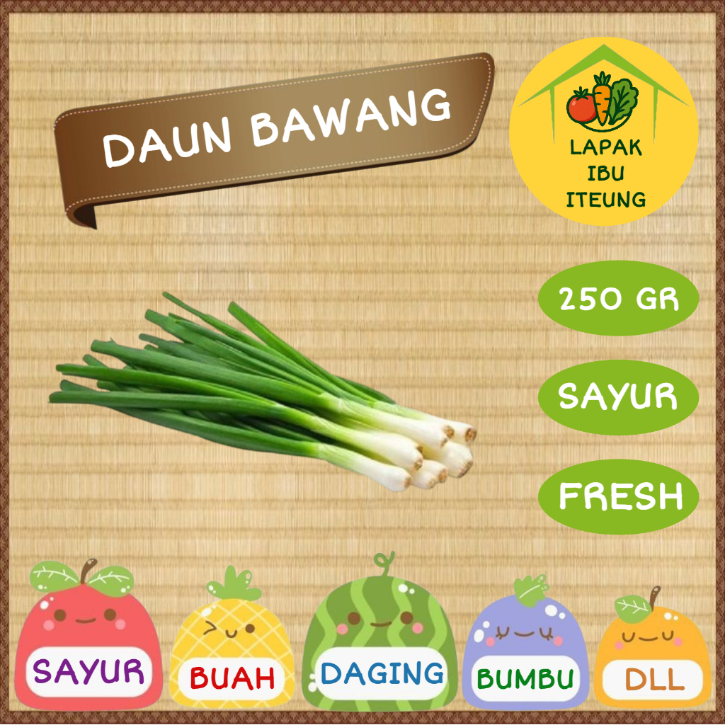 

DAUN BAWANG INSTAN BANDUNG 1/4KG 250GR SEGAR FRESH SAYUR SAYURAN PASAR