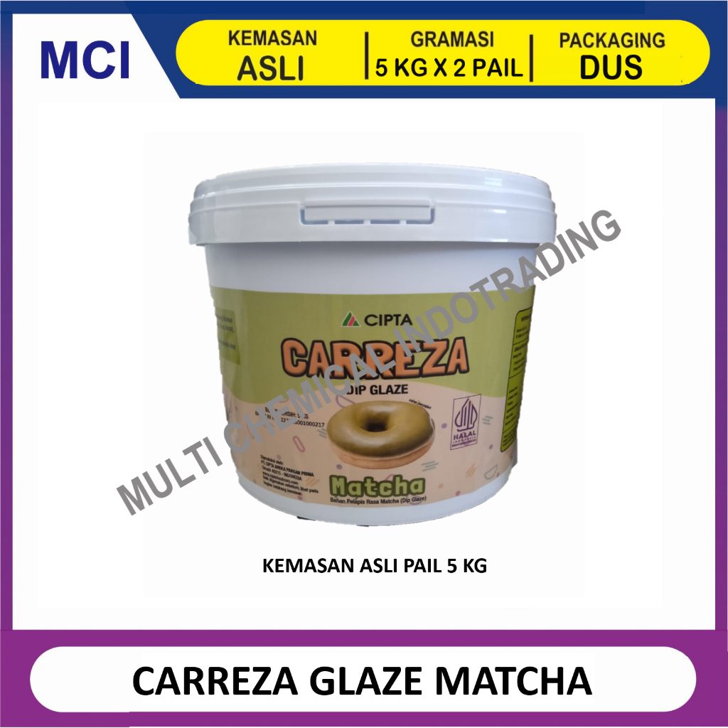 

GLAZE MATCHA GREEN TEA 5 KG - 1 DUS 2 PCS / MATCHA TEH HIJAU DIP GLAZE SELAI OLESAN TOPPING