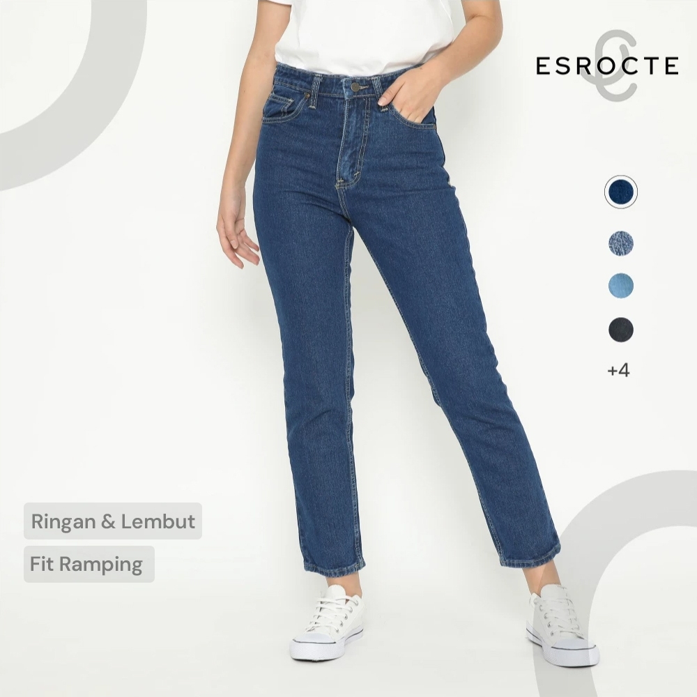 ESROCTE Isla Pants | Celana Boyfriend Jeans High-Waist Wanita –001– 26–38