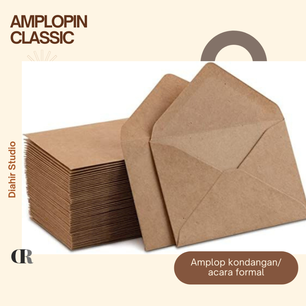 

Amplopin Classic - Amplop Vintage Handmade Estetik | Kraft Cream 80gsm Untuk Kondangan