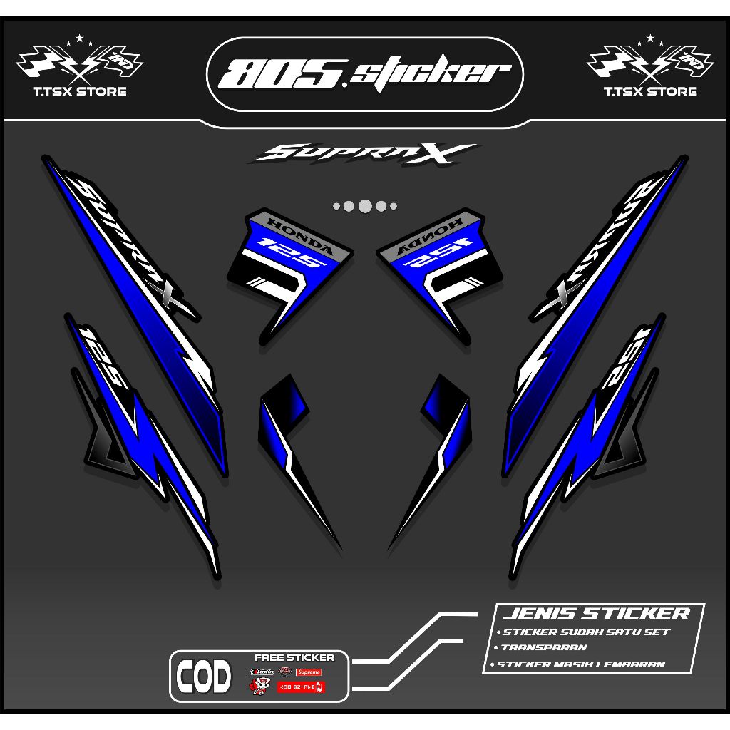 STRIPING STIKER SUPRA  X 125 LAMA/STIKER VARIASI SUPRA X/STRIPING MOTOR SUPRA X 125 LAMA KEREN