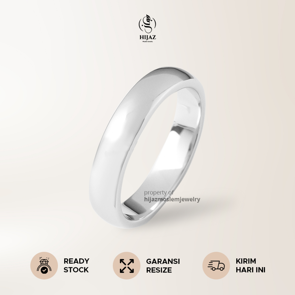 Cincin Nikah Pria Silver 950 – Hijaz Cincin | Anti Karat | Garansi Resize