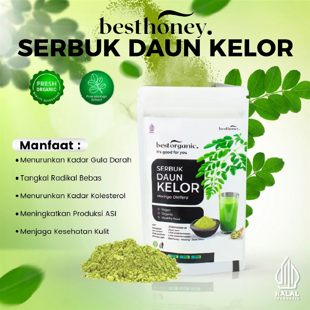 

Best Honey Serbuk Daun Kelor Moringa Bubuk 50GR / 100GR