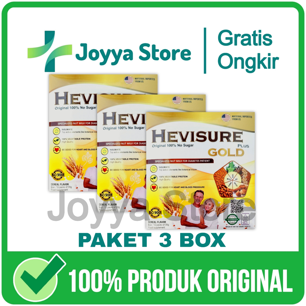 

3 Box Hevisure Gold Susu Diabetes Dan Kencing Manis Asli Original