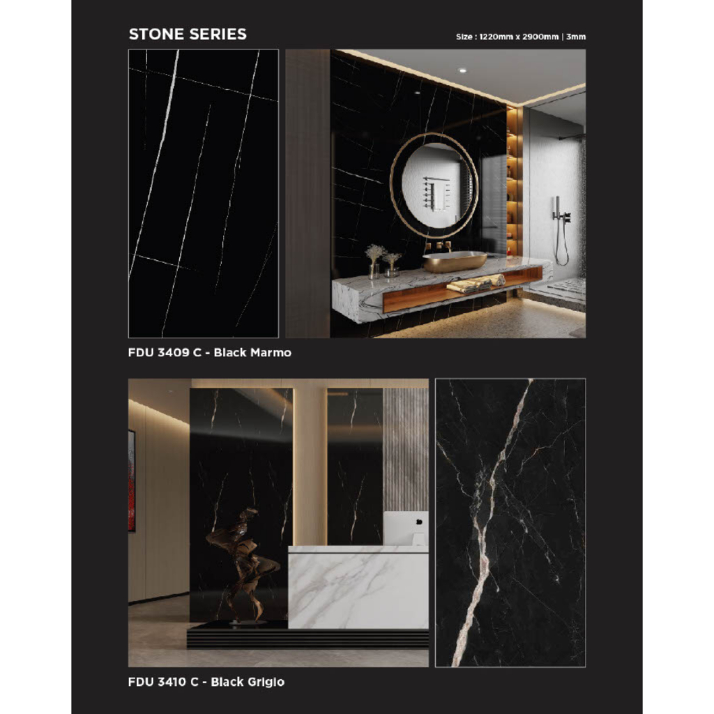 TACO Fideco 2D Wall Panel Stone Series | UV Marble Sheet - PVC Marmer Tebal 3mm