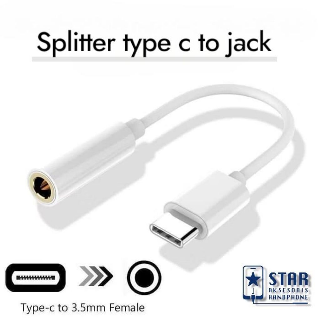 Adapter USB C to Audio Jack/ Splitter Type C to Jack Converter USB C to Jack