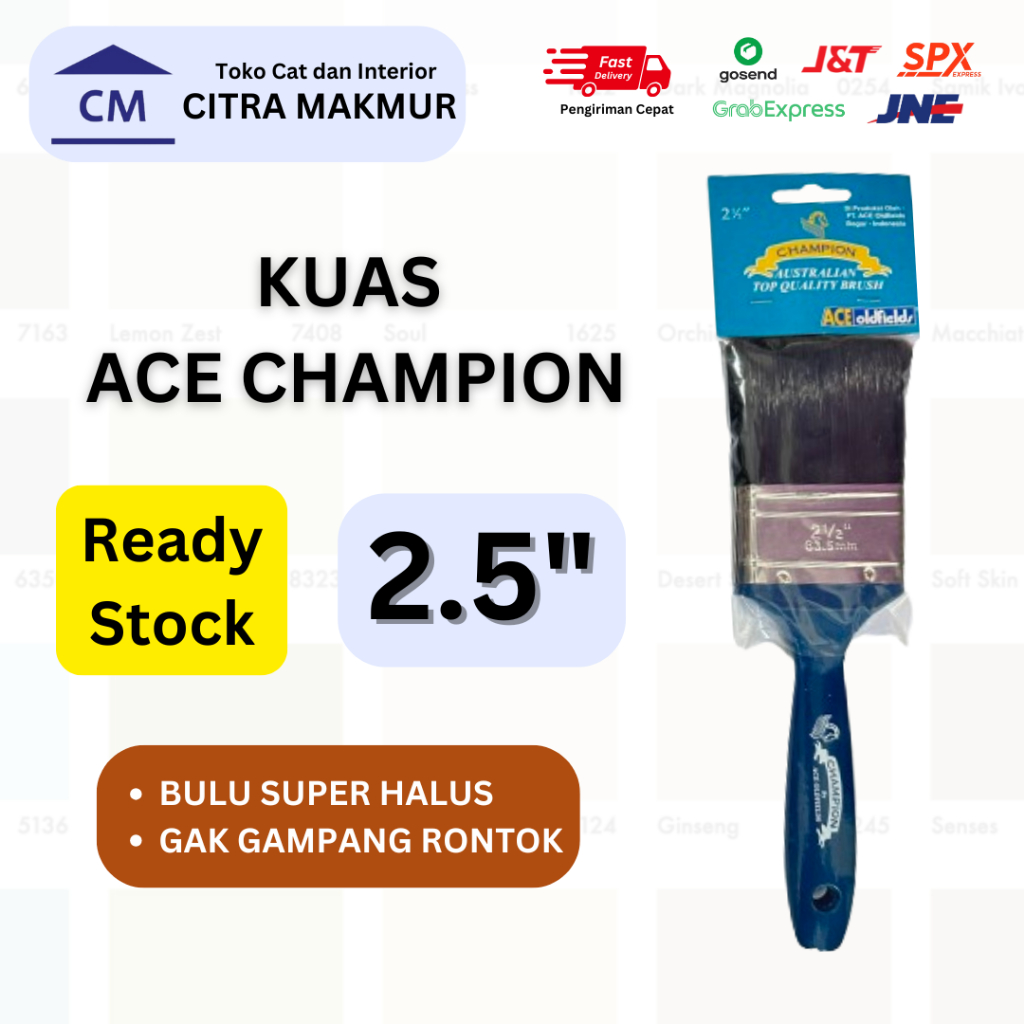 

Kuas Ace Champion 2.5" (KUAS BULU SUPER HALUS, AWET dan TAHAN LAMA)