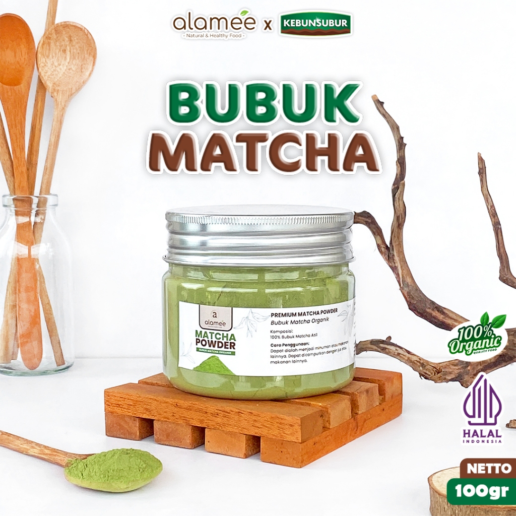 

ALAMEE Matcha Powder Minuman Teh Matcha Pure Tea Powder Tanpa Campuran Gula 100gr kebunsurbur