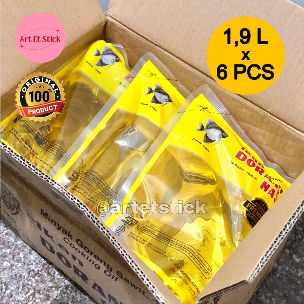 

Minyak Goreng Ikan Dorang Mas 1900 ML / 1.9 L - 1 Dus Isi 6 Pouch