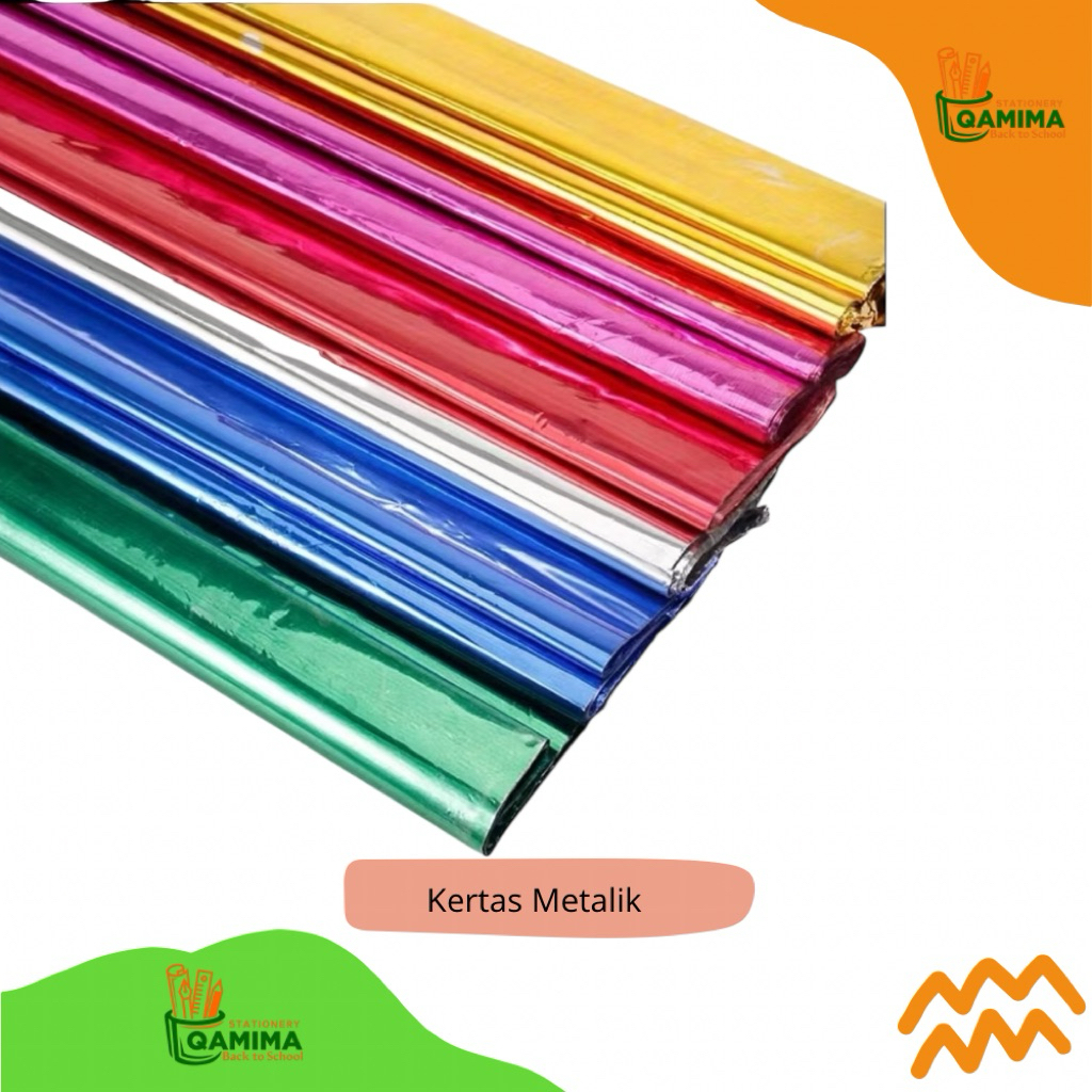 

Kertas Metalik Kertas Air Mas Kertas Warna 50x60 cm (1 Lembar)