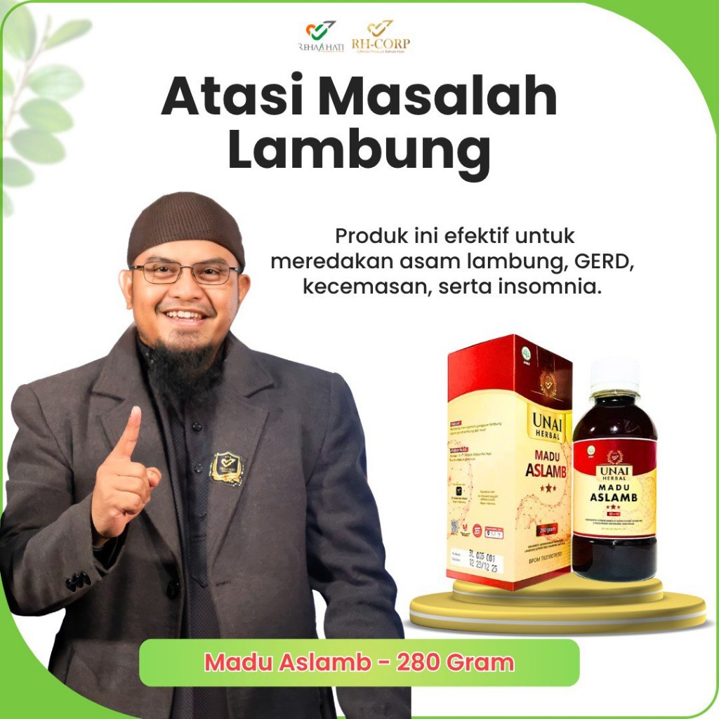 

Original Madu Aslam Aslamb Unai Herbal Membantu Mengobati Asam Lambung Gerd Anxiety Anxietas Insomnia