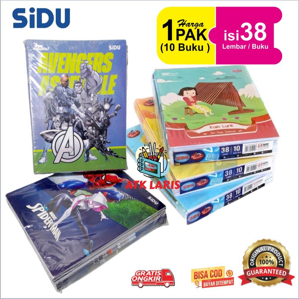 

BUKU TULIS SINAR DUNIA Buku Tulis Sekolah SIDU Isi 38 Lembar HARGA 1 PAK (10 BUKU)