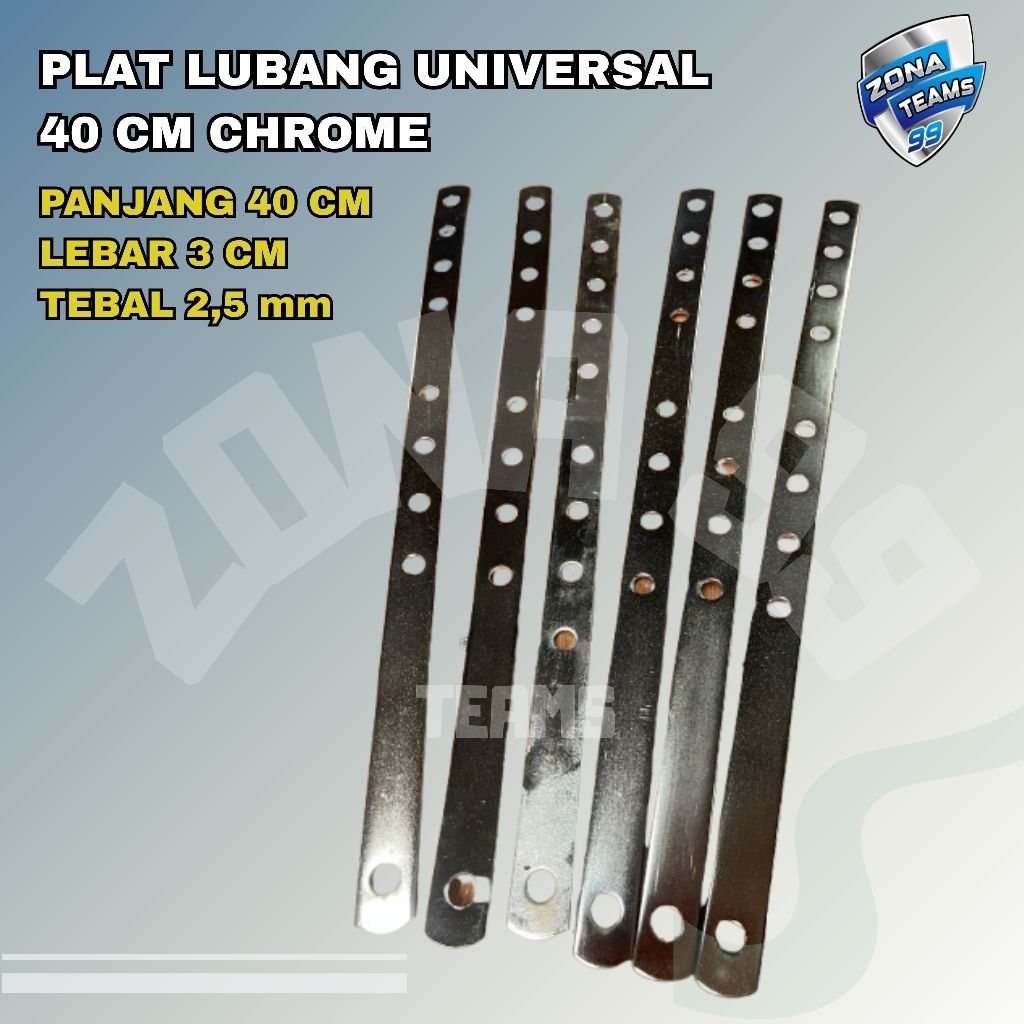 BRACKET / PLAT LUBANG CHROME BESI LUBANG SERBAGUNA PANJANG 40 CM