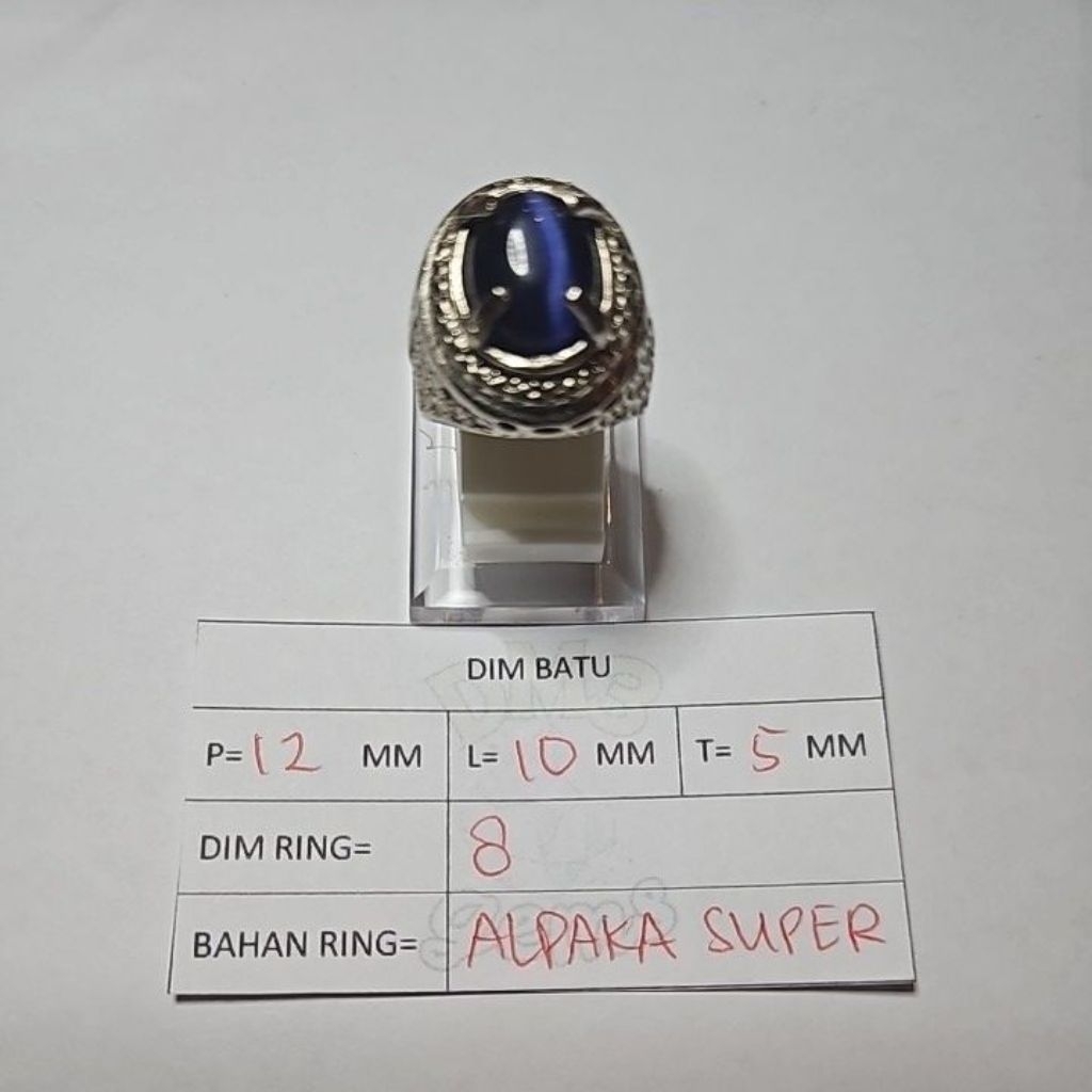 Cincin Batu Cat Eye Biru Tua Dongker Deep Blue