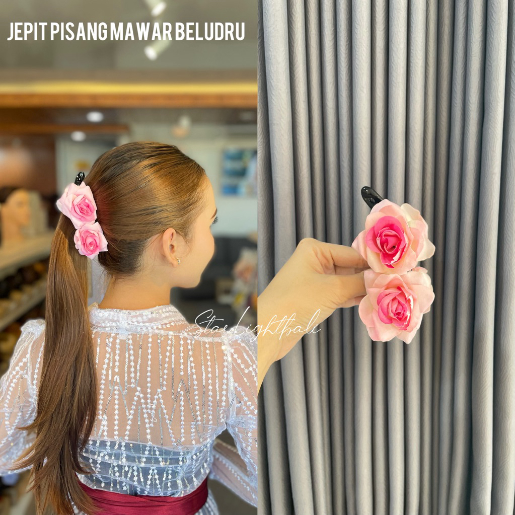 Starlight Bali || Jepit Pisang Mawar Beludru/Jepit Rambut