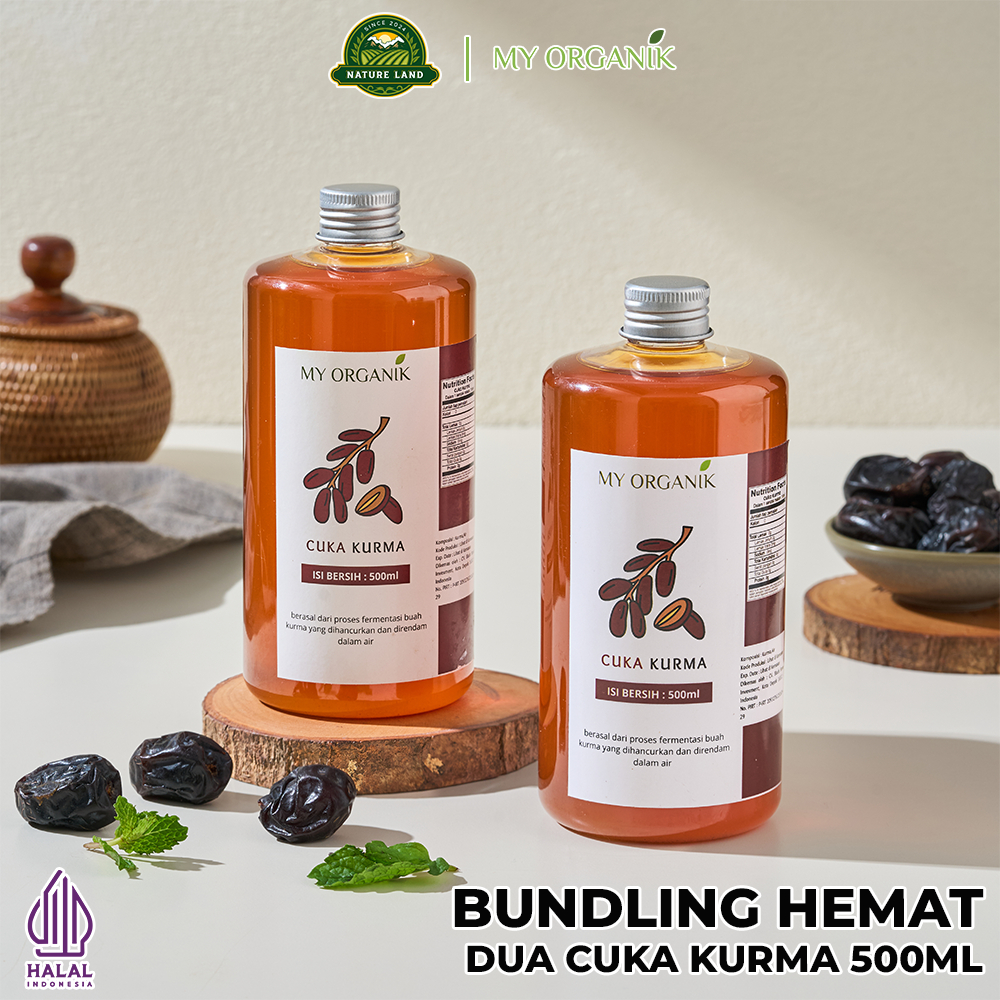 

My Organik Cuka Kurma Paket Lebih Banyak 1 Liter Cuka Kurma Dapat 2 Cuka Kurma 500ml