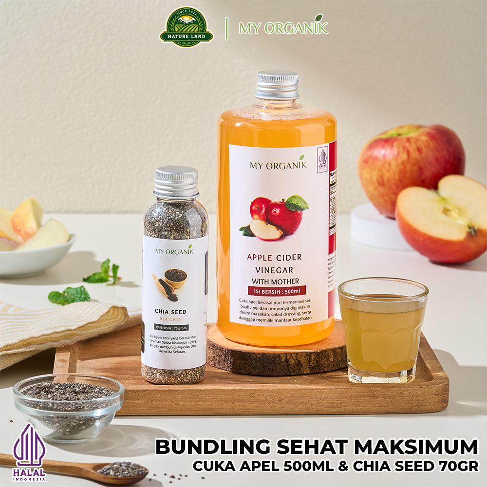 

My Organik Paket Bundling Cuka apel 500 ml dan Chia Seed 70 gram
