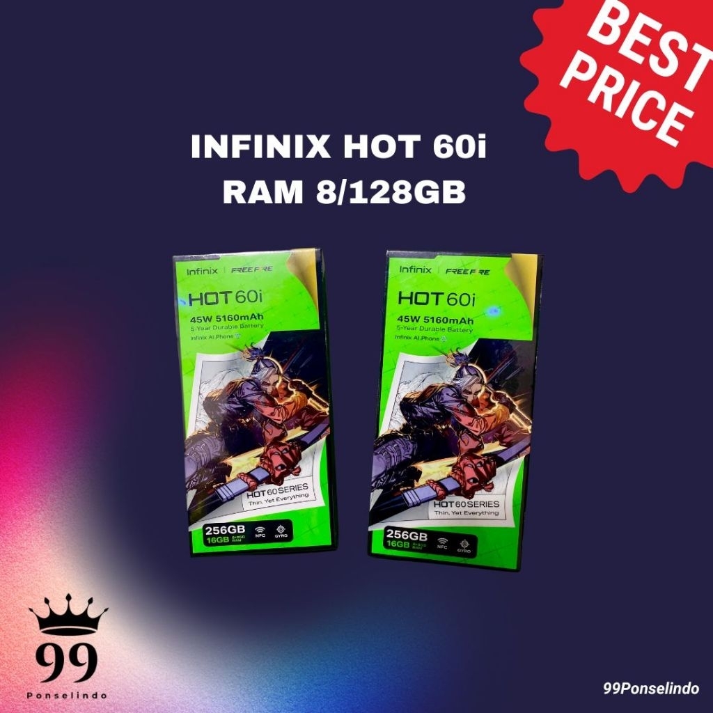 INFINIX HOT 60i RAM 8/256GB | NEW SEGEL FRESH GARANSI RESMI | 6.7 inch 120Hz | IP64 | MEDIATEK HELIO