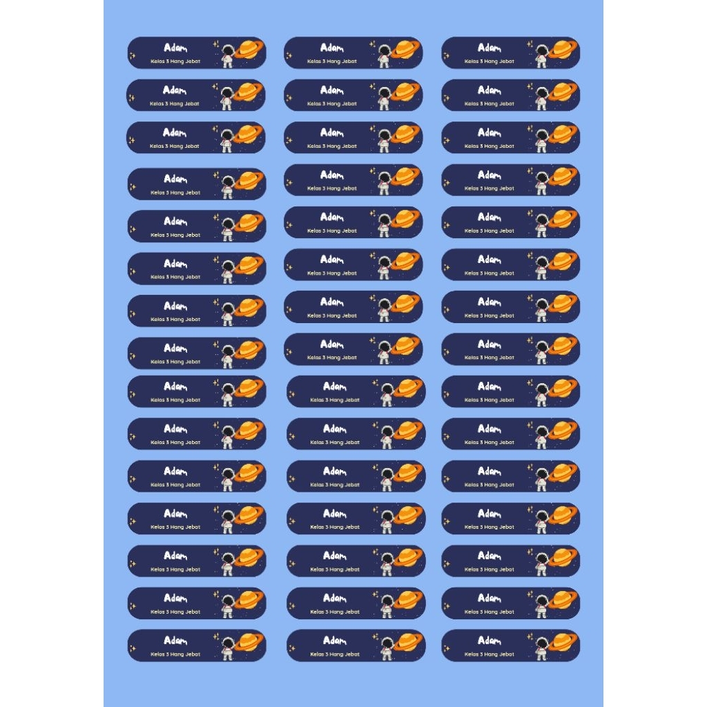 

Stiker Label Nama Anak Waterproof Custom Nama dan Varian