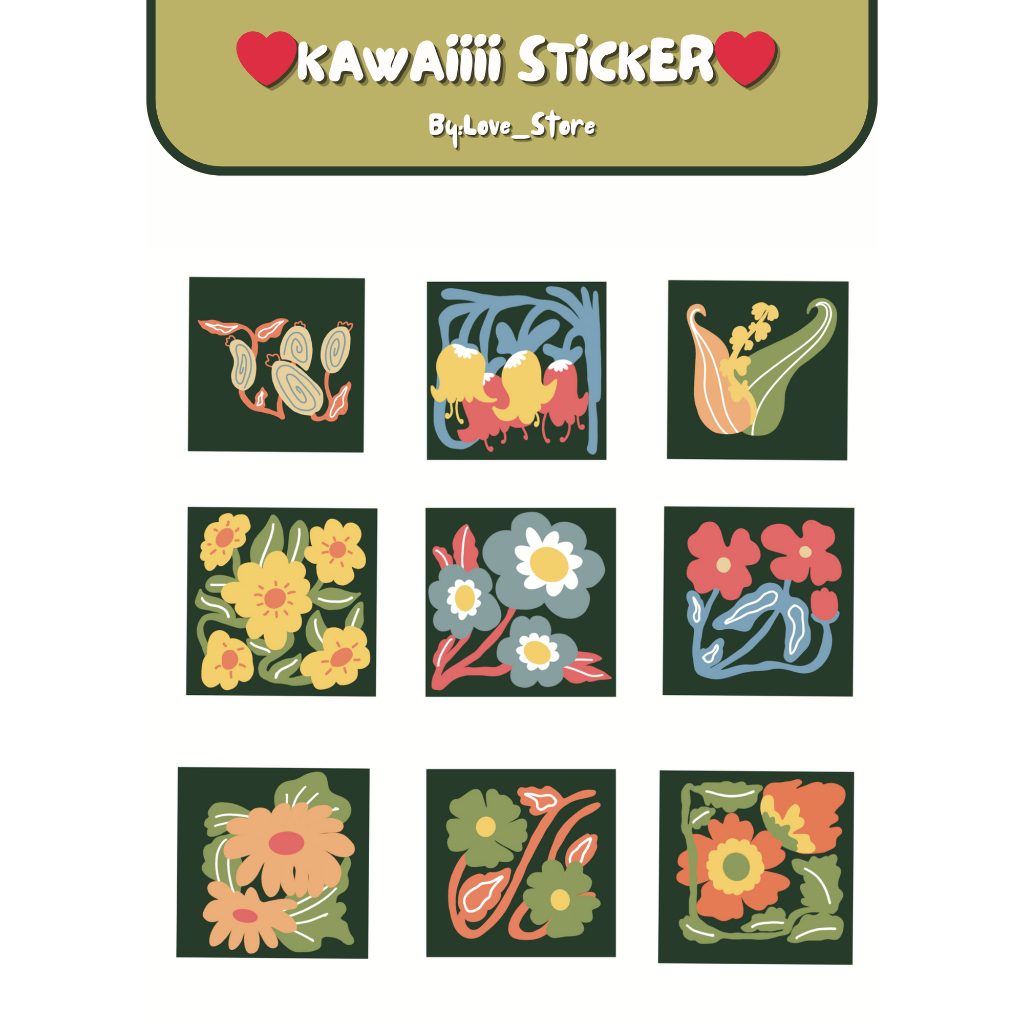 

Kawaiii Sticker Flower Theme 2 -Printable Sticker Template (Siap Cetak)