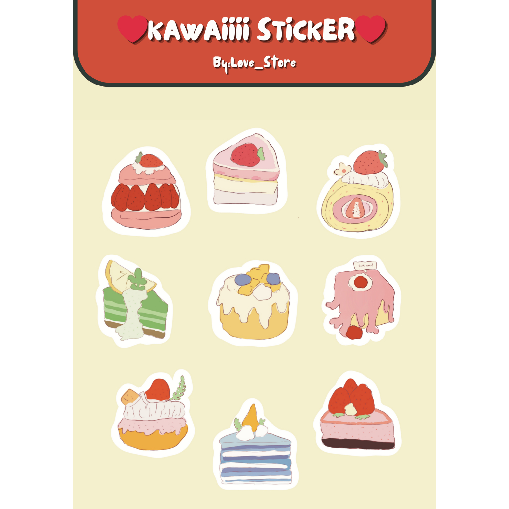 

Kawaiii Sticker Cake Theme -Printable Sticker Template (Siap Cetak)