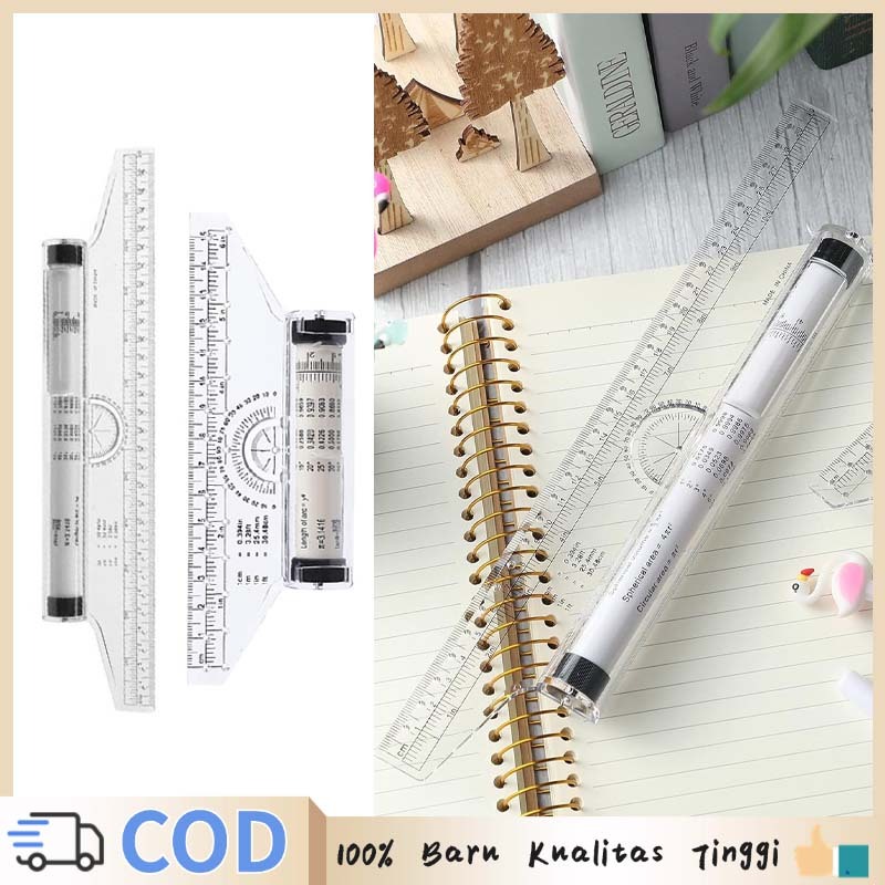 

15/30cm Multi Ruler Penggaris Penanda Rolling Parallel Ruler Angles Line Ruler