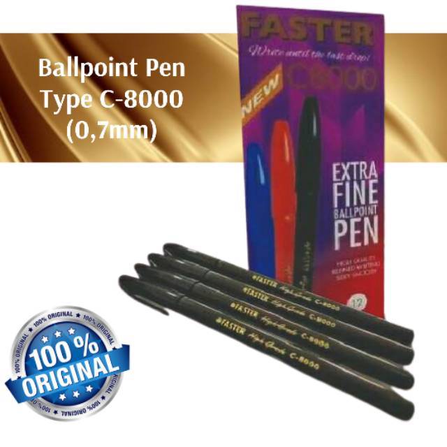 

PENA FASTER C8000 0.7MM HITAM BIRU