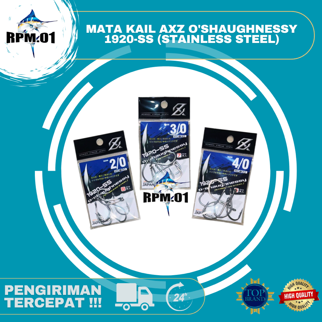 FISHING HOOK/MATA KAIL AXZ O'SHAUGHNESSY TYPE 1920-SS (STAINLESS STEEL)