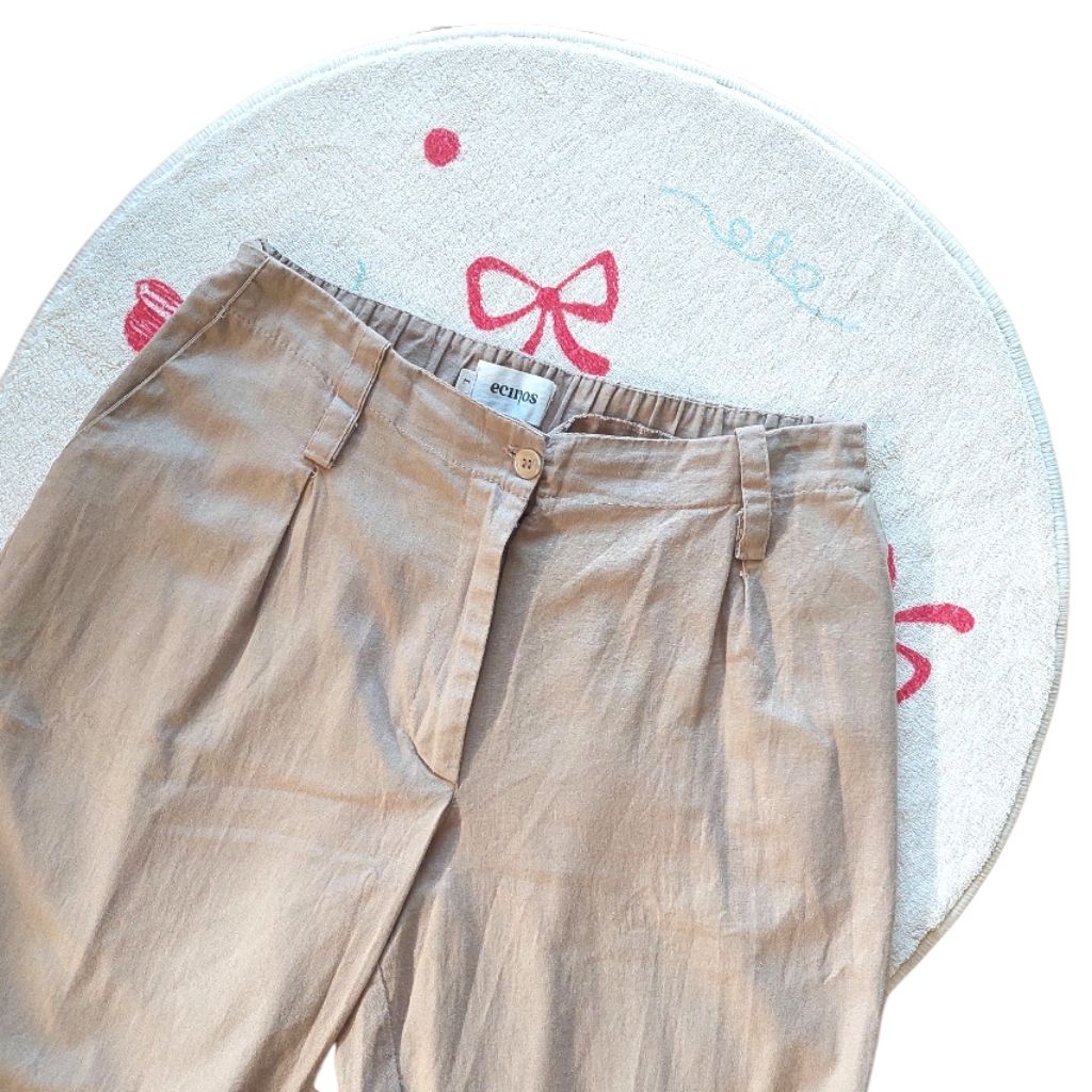 [PRELOVED] Ecinos : Ruby Pants Linen Beige Size L