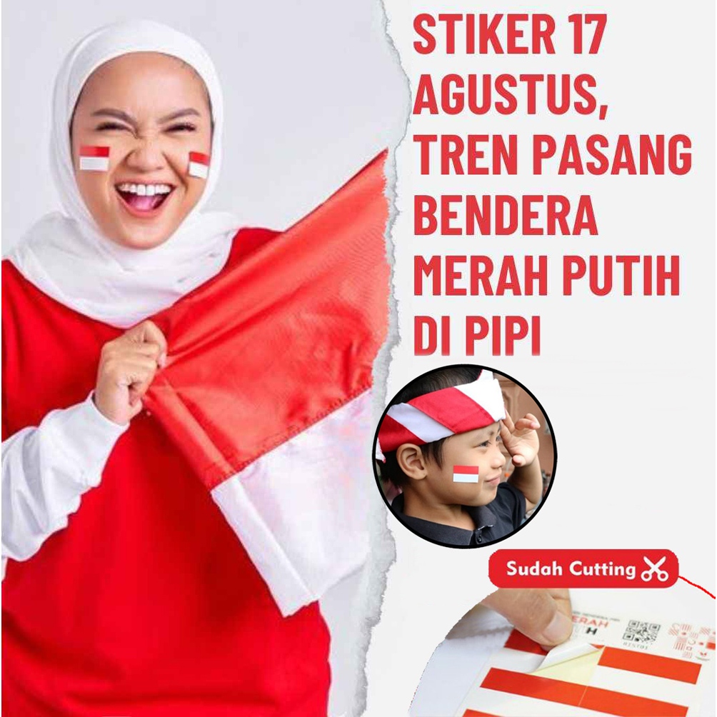 

COD Joy KTB Sticker Pipi Bendera 1 Lembar Stiker Pipi Merah Putih Edisi 17 Agustu HUT RI