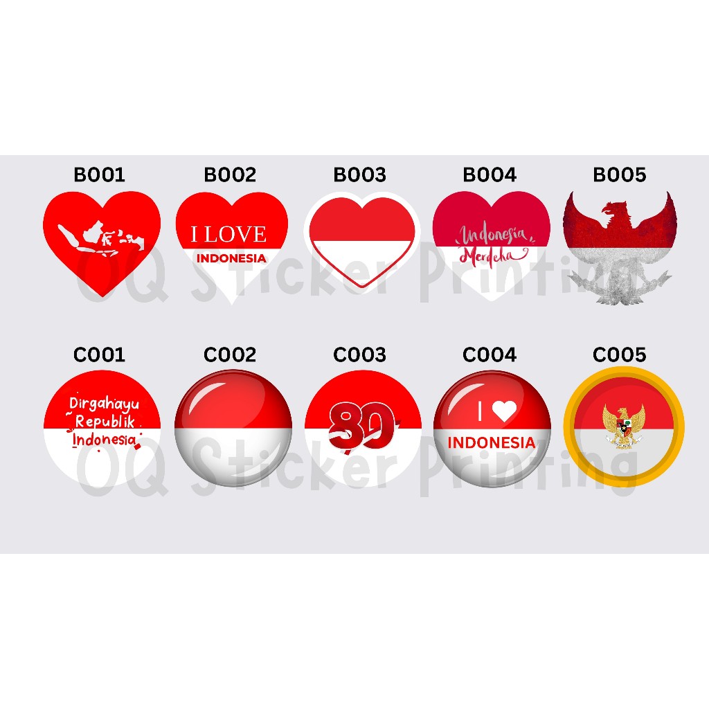 

Stiker Premium Bendera Merah Putih HUT Kemerdekaan Indonesia, Stiker Pipi Bendera Ukuran A3+