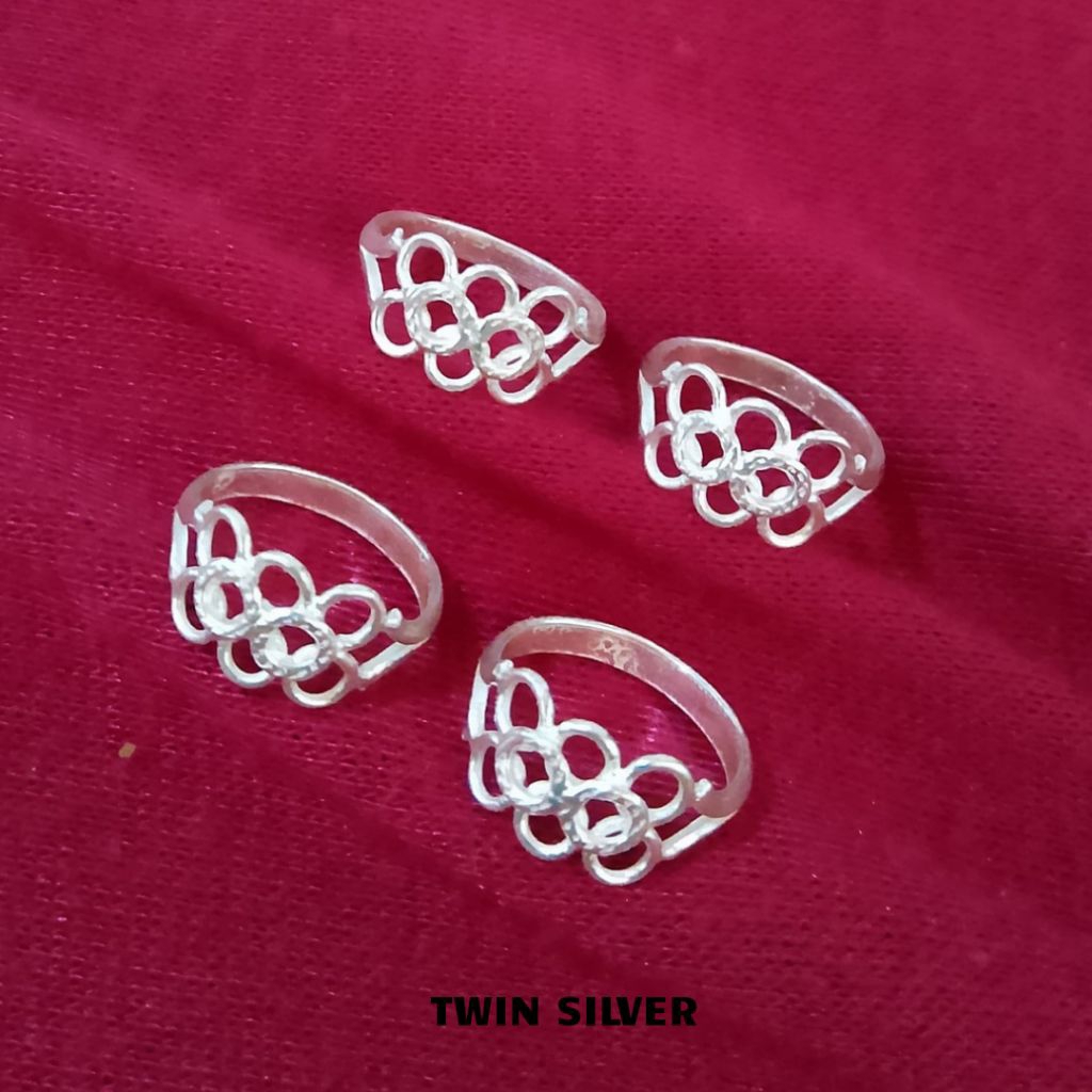 cincin wanita dewasa perak murni asli, perhiasan perak murni