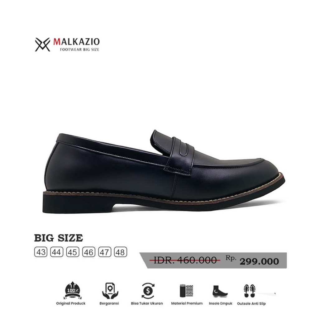 Malkazio - Araka Loafers | Sepatu Casual Formal Pria Ukuran Jumbo | Pantofel Big Size 44 45 46 47 48